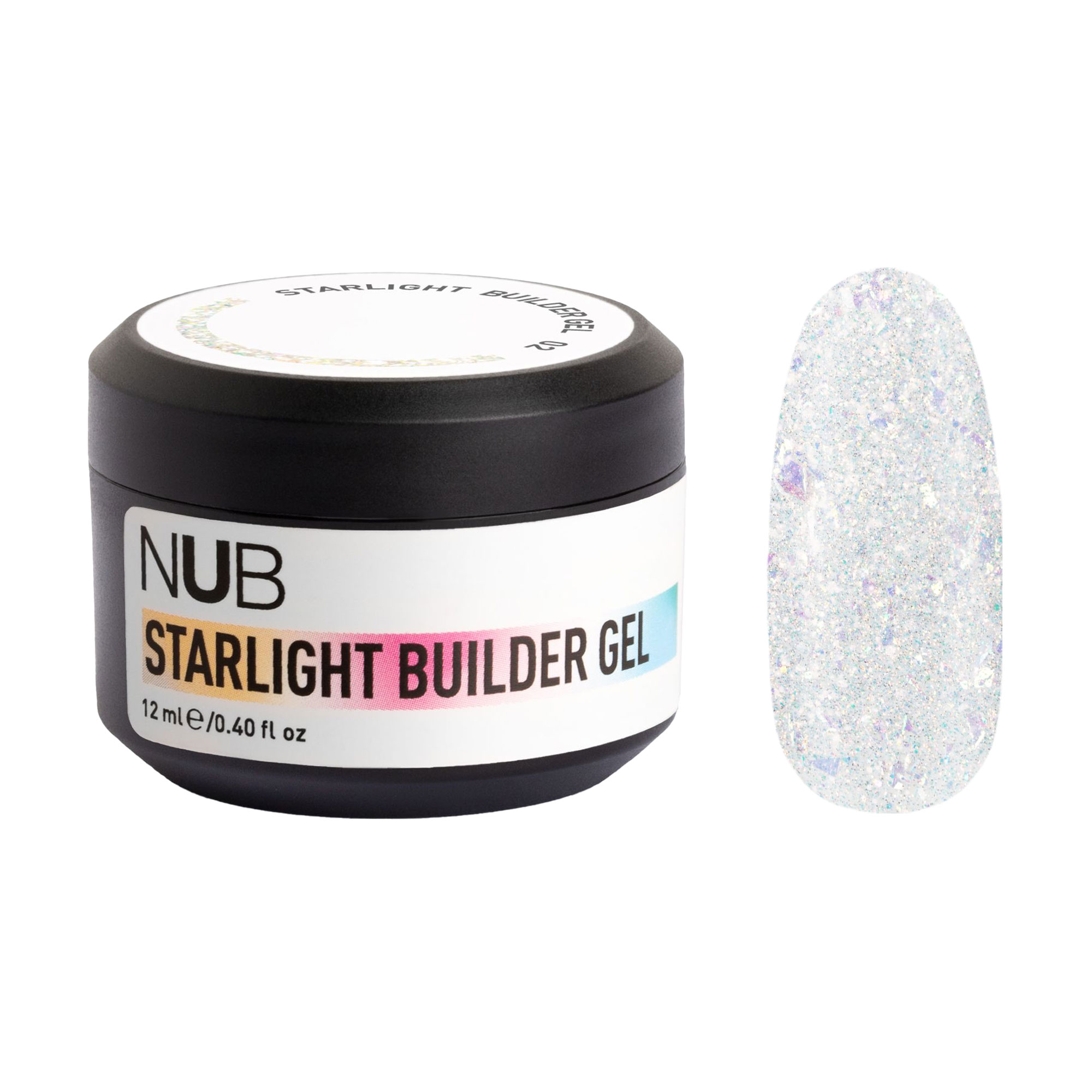 Моделювальний гель для нігтів NUB Starlight Builder Gel зі світловідбивальним ефектом, 02, 12 мл